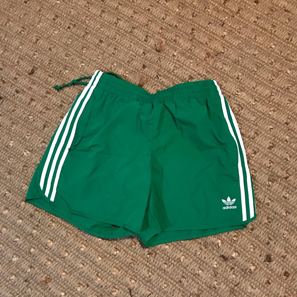 Green Adidas shorts